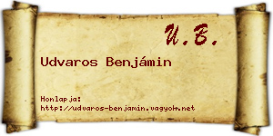 Udvaros Benjámin névjegykártya